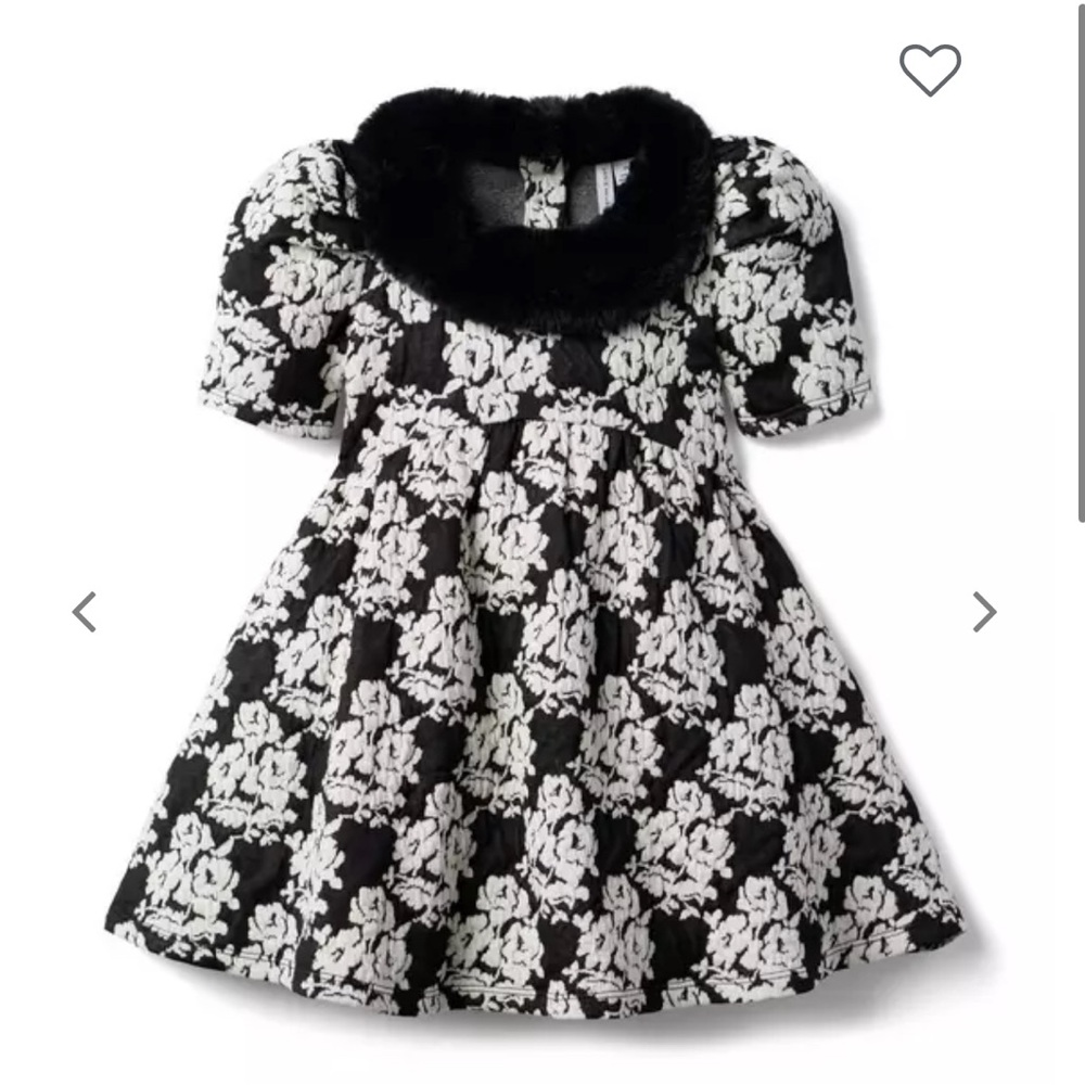 Janie and Jack short sleeve dress with fur collar